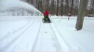 John Deere LA125 Snowblowing [upl. by Yraeg]