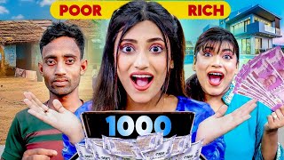 Living On Rs1000 RICH GIRL VS POOR BOY Spend in 30 Minutes Challenge  SAMREEN ALI [upl. by Khajeh]