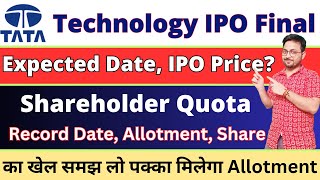 Tata Technologies IPO Shareholder Quota Record Date Price Size  Tata Tech IPO GMP  Tata IPO News [upl. by Eelibuj]