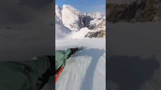 Just a little steep…😮‍💨 freeriding mountains skiing snowboarding [upl. by Lusty]