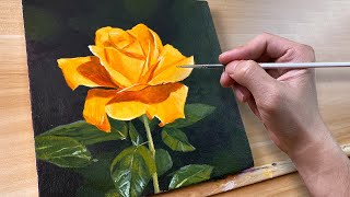 PAINTING TUTORIAL Acrylic Rose Techniques  Katie Jobling Art [upl. by Otis506]