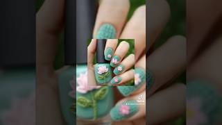 Nail art crochet inspired crochet shortsvideo nailart [upl. by Atisusej]