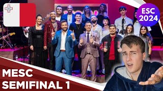 I REACTED TO SEMI FINAL 1 OF MESC 2024 🇲🇹 [upl. by Notyap438]