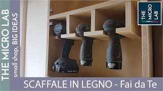 Come costruire uno scaffale in legno per avvitatori e portaminuterie con 20 euro Fai da Te [upl. by Lain]