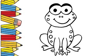 Frog drawing and coloring ll cute and easy insect drawing [upl. by Munt]