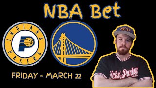 Pacers vs Warriors  NBA Bets  Friday March 22  Picks And Parlays [upl. by Annaehs]