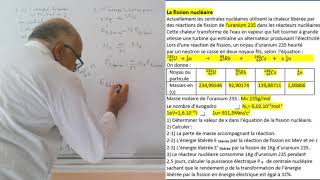 Exercice  La fission nucléaire [upl. by Essie]