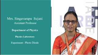 Photo Diode Physics Laboratory by Mrs Singavarapu Sujani [upl. by Anil]