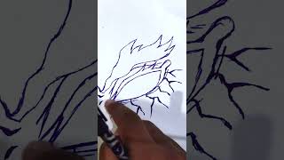 Hantengu eye drawing with blue pen 🖊️ shorts drawing hantengu [upl. by Auqinal521]