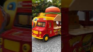 Magnetic Induction DieCast Food Truck Pull Back Car – Hamburger Pizza Drink amp Hot Dog Alloy Toy [upl. by Elvina]