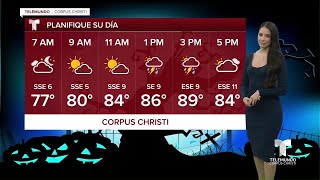 Zuleika Soler Telemundo Halloween Forecast First 1030 [upl. by Yelahc595]