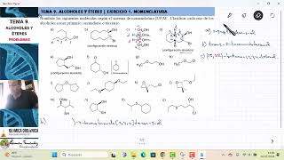 TEMA 9 ALCOHOLES Y ÉTERES  EJERCICIO 1 NOMBRAR ALCOHOLES ÉTERES TIOLES Y SULFUROS [upl. by Grossman]