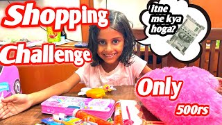 SHOPPING UNDER 500rs CHALLENGE 🛒🛒🛍️  🤫🤭😱 Shopping Challenge Paridhi Chaurasiya and Family [upl. by Kamillah]