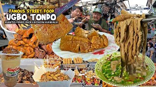 Filipino Street Food in “UGBO TONDO MANILA”  Kanto FRIED RICE LECHON KAWALI TUMBONG SOUP [upl. by Nayhr11]