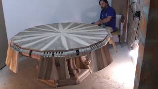 round expanding table round table expanding table [upl. by Acceber]