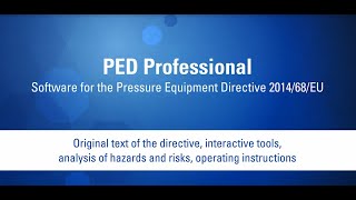 PED Professional – Software for the Pressure Equipment directive 201468EU [upl. by Hseyaj]