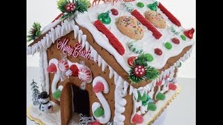 How to make Gingerbread House  Creating Gingerbread with Royal Icing [upl. by Ayifas]