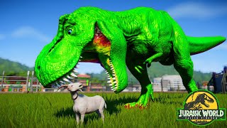 Team Rexy Color Pack vs Team Spinosaurus Godzilla and Indominus Rex  Jurassic World Evolution [upl. by Mraz]