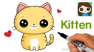 How to Draw a Kitten Super Easy [upl. by Atiekan350]