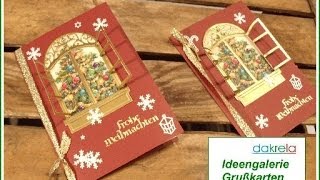 11 Video  Weihnachtskarte selber basteln  Christmas card Serie  2  FENSTER deutsch [upl. by Anigroeg861]