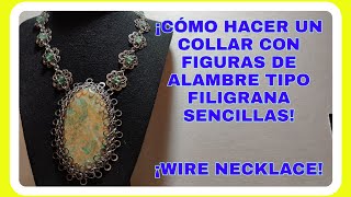 COLLAR DE ALAMBRE WIRE NECKLACE COMO HACER COLLAR CON PIEDRA RANURADA Y ALAMBRE ¡FELIZ AÑO NUEVO [upl. by Cony]