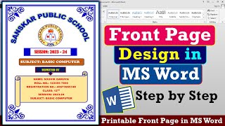 Front page design for school project  Front page design for computer project  MS Word Tutorial [upl. by Oralle]