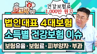 법인대표 건강보험료 1000만 원 소득 종류별 4대보험 부과 확인 보고파TV [upl. by Anesusa]