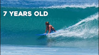 7 YR OLD SURFS BIG WAVE IN NICARAGUA  Bucket List Surf Camp Lessons [upl. by Ilagam471]