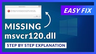 msvcr120dll Missing Error  How to Fix  2 Fixes  2021 [upl. by Liahcim942]