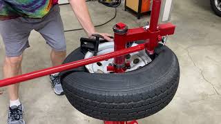 Install tire on rim using Harbor Freight tire changer with Lucid adapter [upl. by Yerga213]