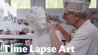 See a sculptor recreate Antonio Canova’s “Venus” stepbystep from clay to marble  Time Lapse Art [upl. by Naujit]