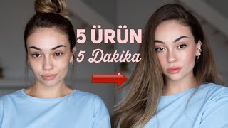 5 Ürün ile 5 Dakika da Makyaj⭐️ [upl. by Htebasyle]