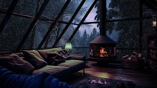 Deep Sleep with Blizzard amp Fireplace Sounds  Winter wonderland ASMR  Sleep in this Cozy Winter [upl. by Gerlac234]