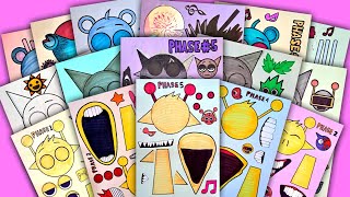 Paper DIY Phase 1 vs 2 vs 3 vs 4 vs 5 vs 6 Incredibox Sprunki  Sticker Book  SIMON SKY WENDA [upl. by Nus547]