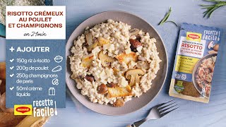 MAGGI® Recette Facile  Risotto crémeux au poulet et champignons [upl. by Ahsinotna338]