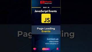 JavaScript Event Day 14  Page Loading Events [upl. by Sipple]