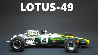 124 SLOT CAR LOTUS49 UNION PLASTIC MODEL KIT improvements 1968 F1 South Africn GP ロータス49 スロットカー [upl. by Phil]