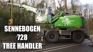 Sennebogen 728 Tree Handler Taking Down Diseased Trees [upl. by Cantone]