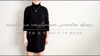 EVERLANE CASHMERE TURTLENECK SWEATER DRESS REVIEW amp STYLING TRYON [upl. by Allsopp991]