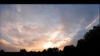 Golden Sunset Above Bloomingdale Illinois USA Cirrus cumulus stratus Time Lapse GoPro [upl. by Thagard898]