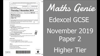 Edexcel GCSE Maths November 2019 2H Exam Paper Walkthrough [upl. by Adali]