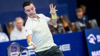 Roberto Bautista Agut vence AugerAliassime e avança as semifinais em Antwerp [upl. by Aneehsar]