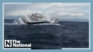 Yacht sinks off the coast of Italy [upl. by Alenairam]