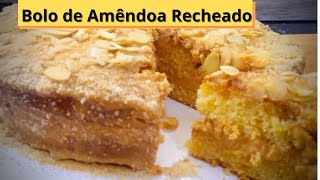 Bolo de Amendoa Recheado  Receita Prtuguesa [upl. by Eulalee]