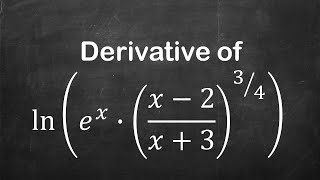 How to find derivative of ln ex x2x3  34   Derivative of Logarithmic Functions [upl. by Trovillion]