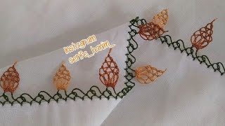 Yeni öğrenenler için Kolay iğne oyası modeli 👀👍👍👍easy and flashy needle lace [upl. by Brill]