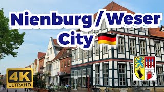 4k Germany City Nienburg  Weser 🇩🇪 Walk in Tour Ultra HD 4k60fps Video 2023 [upl. by Amak]