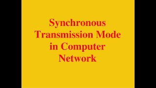 Types of Serial Transmission  Synchronous Transmission  Computer Network [upl. by Aelam562]