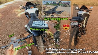 Bajaj Pulsar Rs200 tail tidy Modification  Rear Mudguard Modification On Mini róckeT 🚀 [upl. by Mauralia]