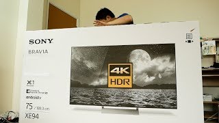 Sony XE94 X940E NonUnboxing Android TV 70 Update amp Sky Q Setup [upl. by Nnil]